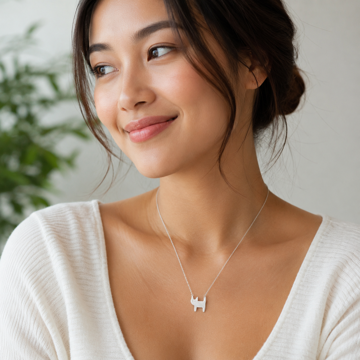 Whiskered Whisper Cat Necklace – A Minimalist Ode to Feline Grace